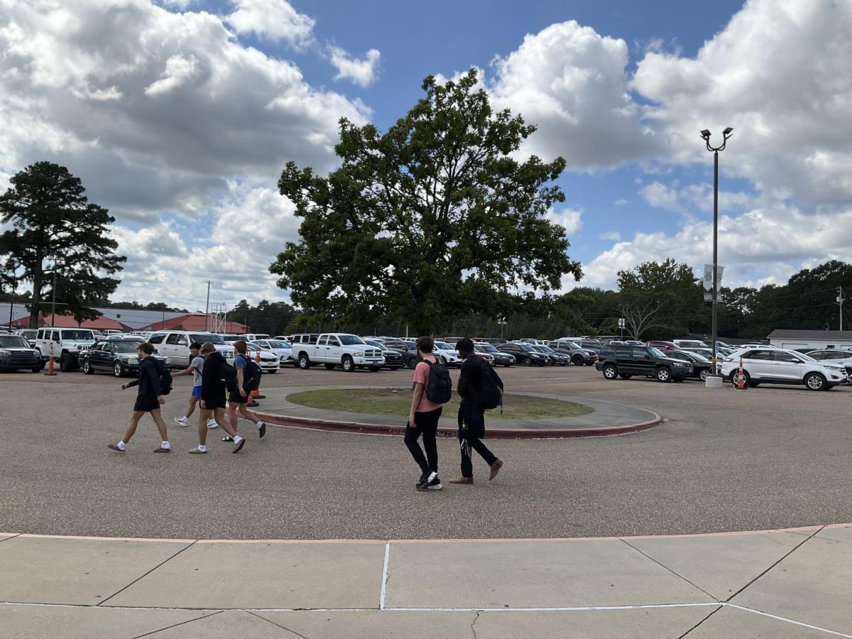 After practice, athletes walk back to the main parking lot to finish the school day.